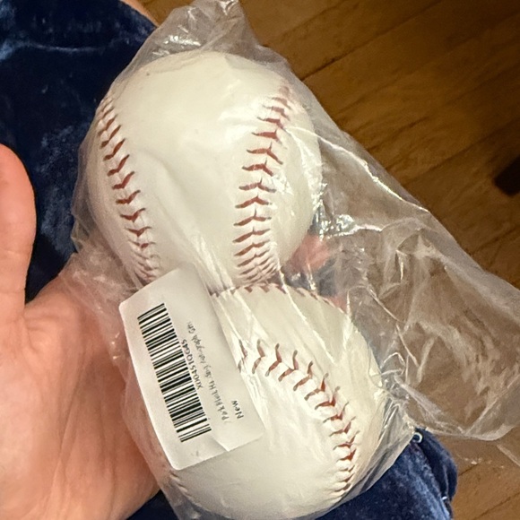 2 Pack Baseballs Classic Blank White with Red Stitching Solid Cork Core - Picture 2 of 3